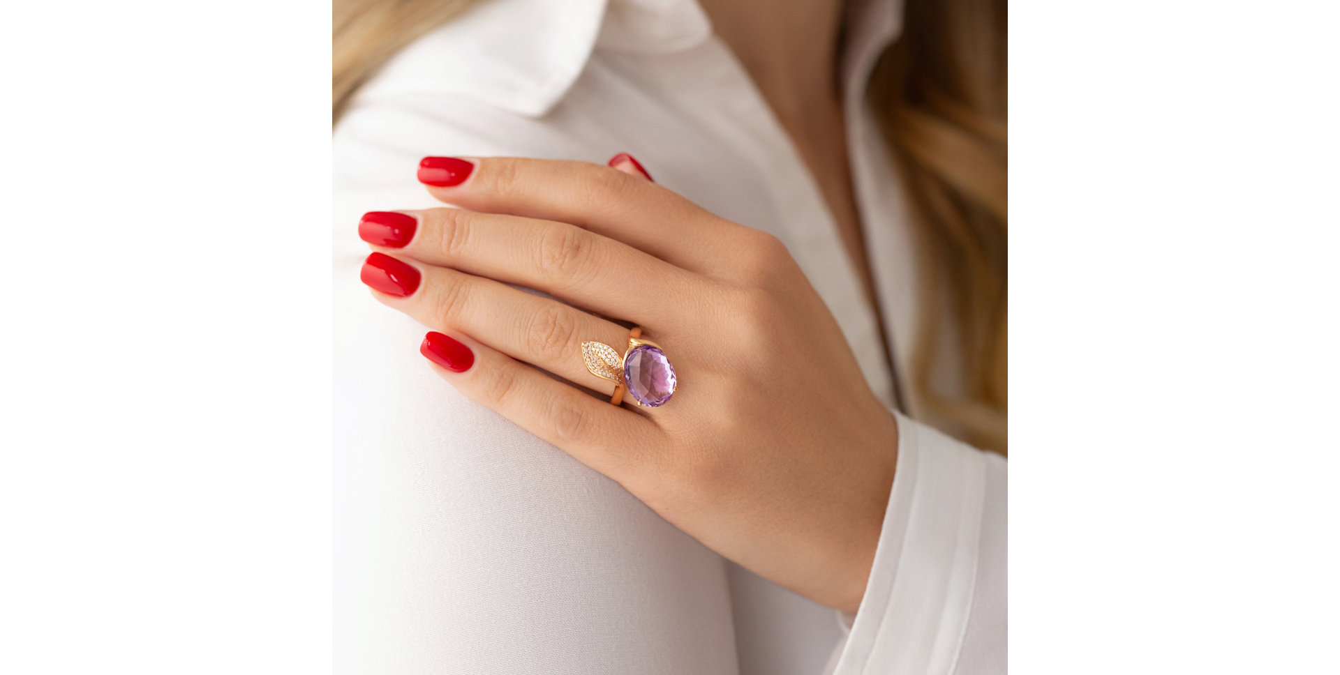 Diamond rings with Amethyst Kenyetta