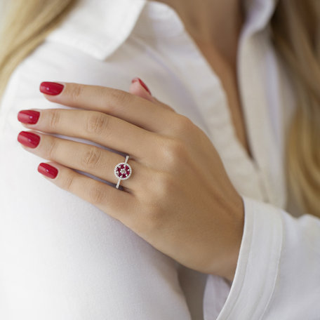 Diamond ring with Ruby Kiersten