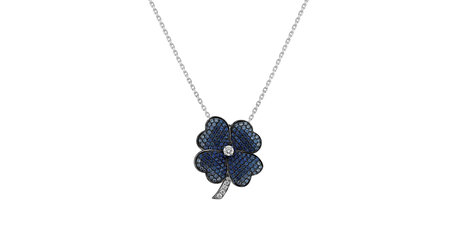 Diamond pendant with necklace and Sapphire My Joy