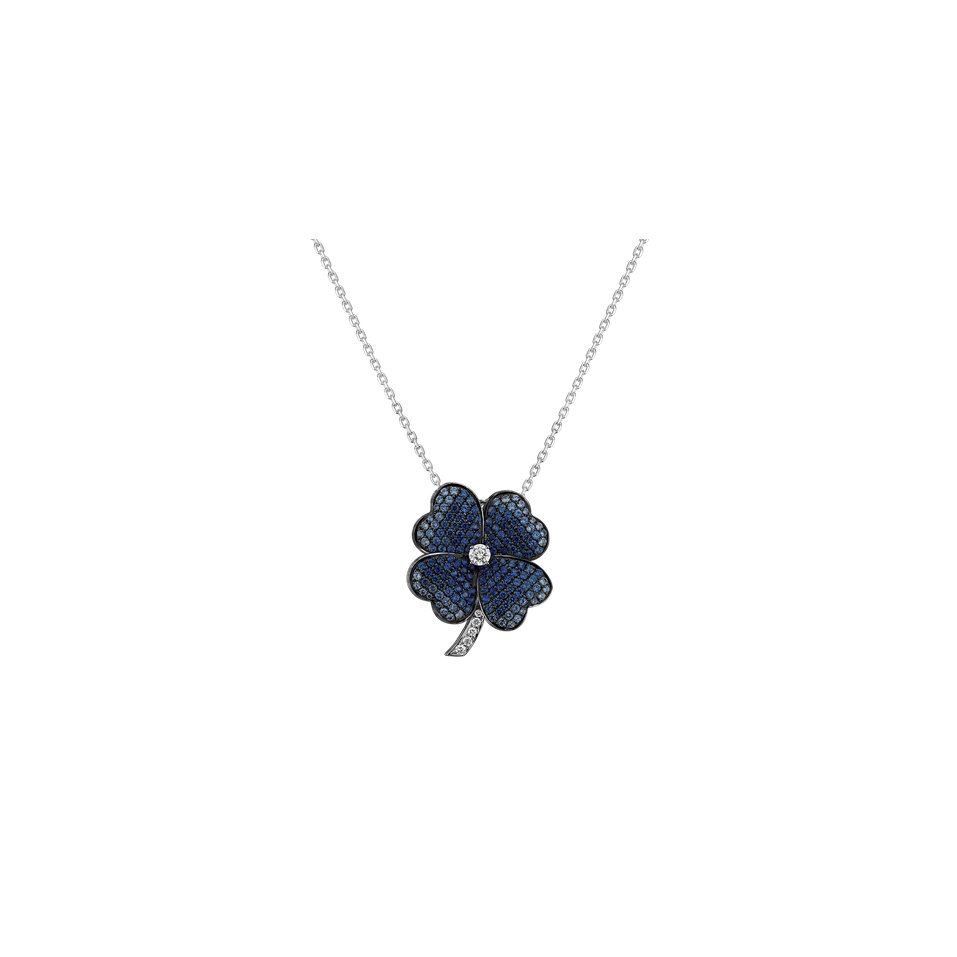 Diamond pendant with necklace and Sapphire My Joy