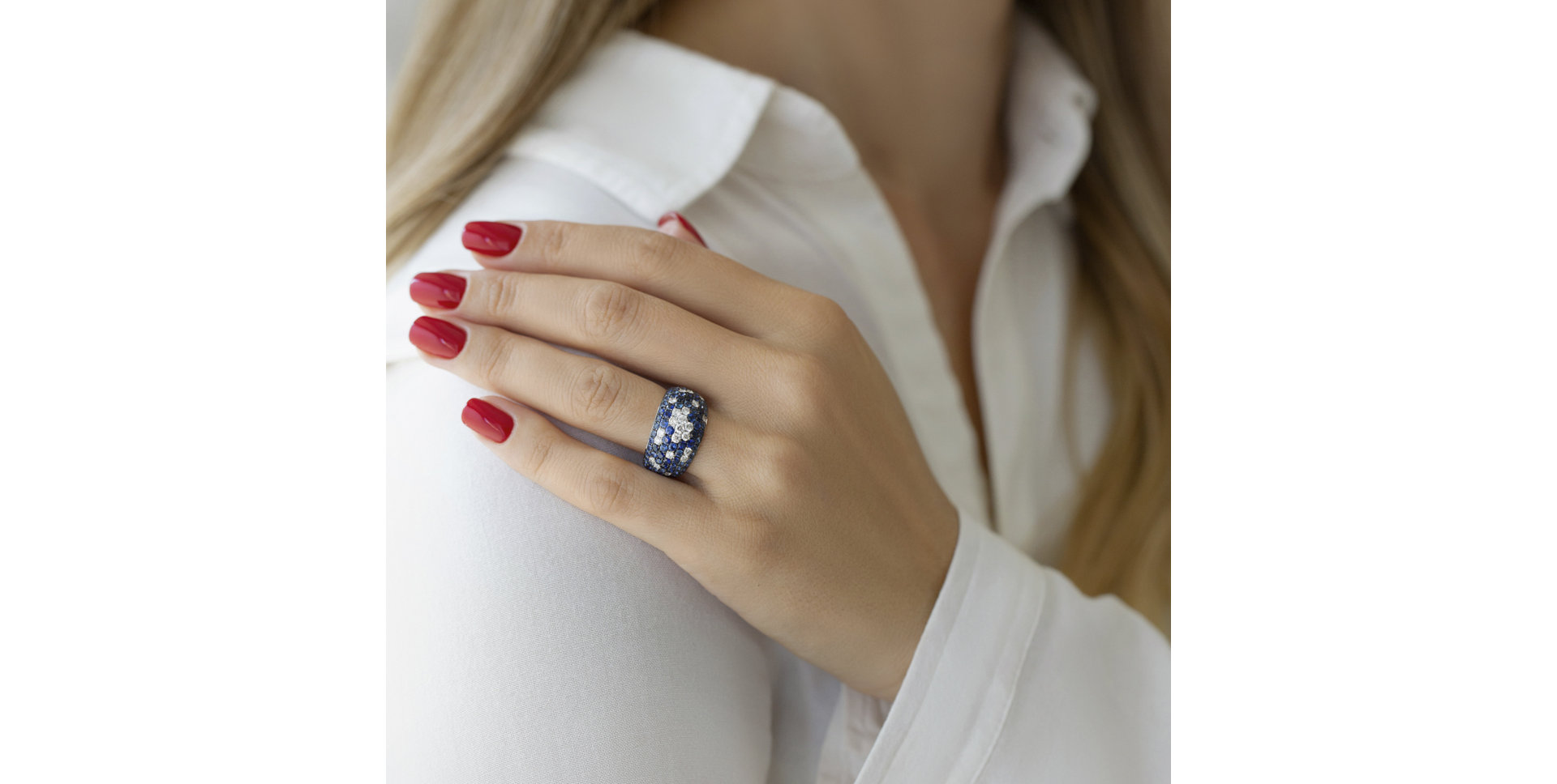 Diamond ring with Sapphire Milenium Dream