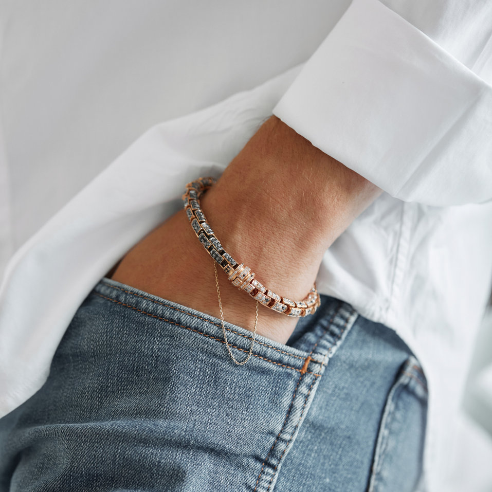 Bracelet with white, brown and black diamonds Royal Ambassador