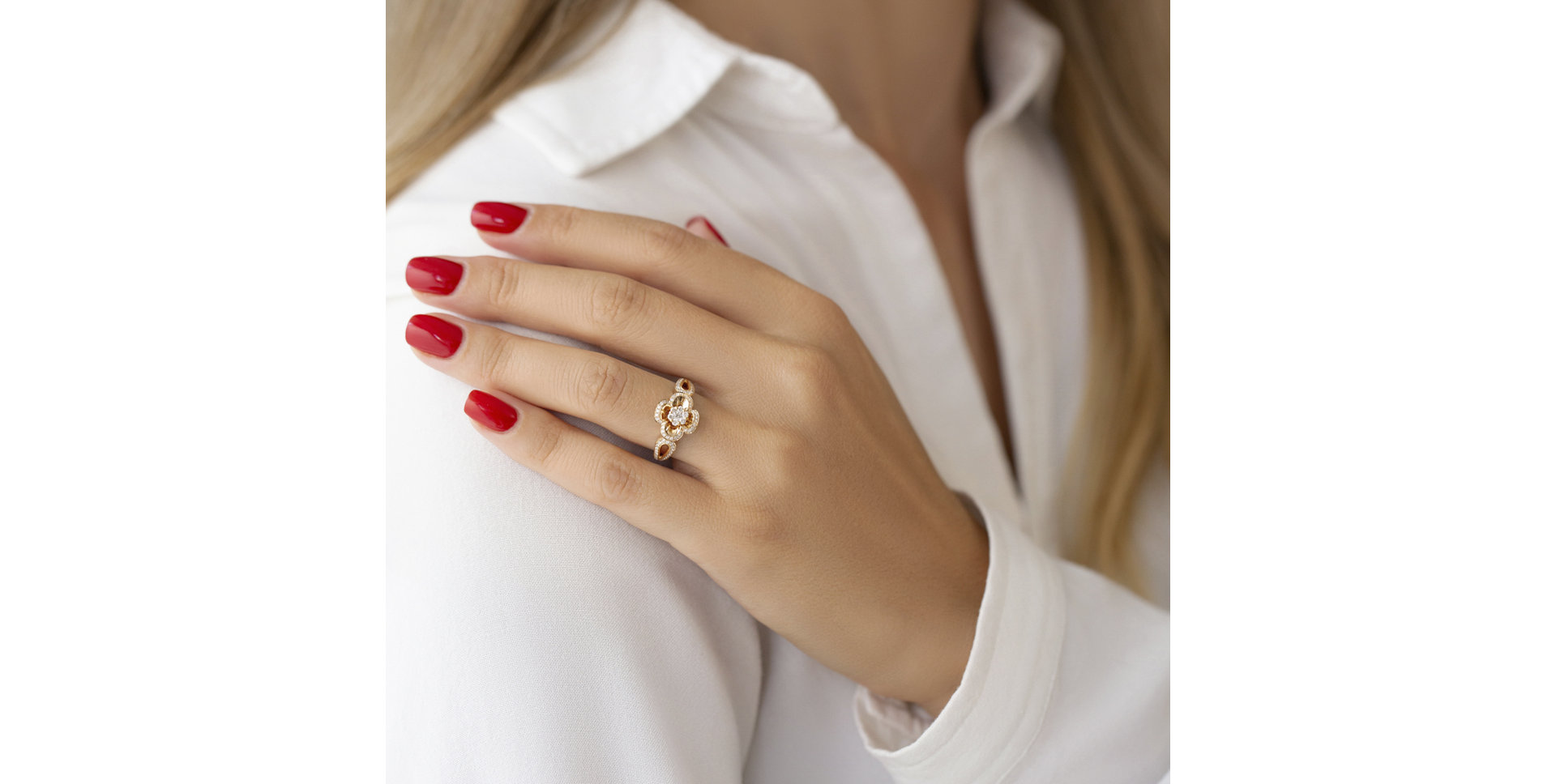 Diamond ring Sunny Flower