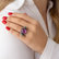 Diamond ring with Amethyst and Garnet Dorinda3