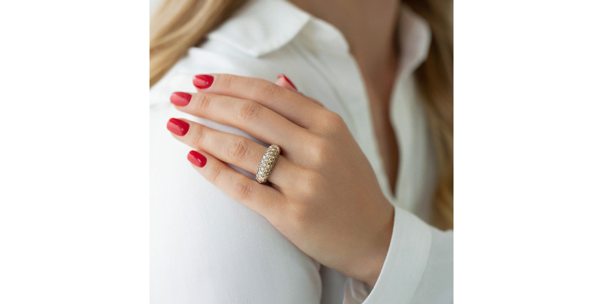 Ring with brown and white diamonds Glamour Stars
