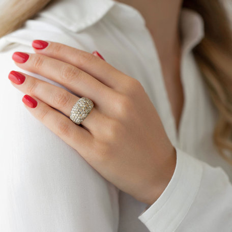 Ring with brown diamonds Treasure of Galaxy