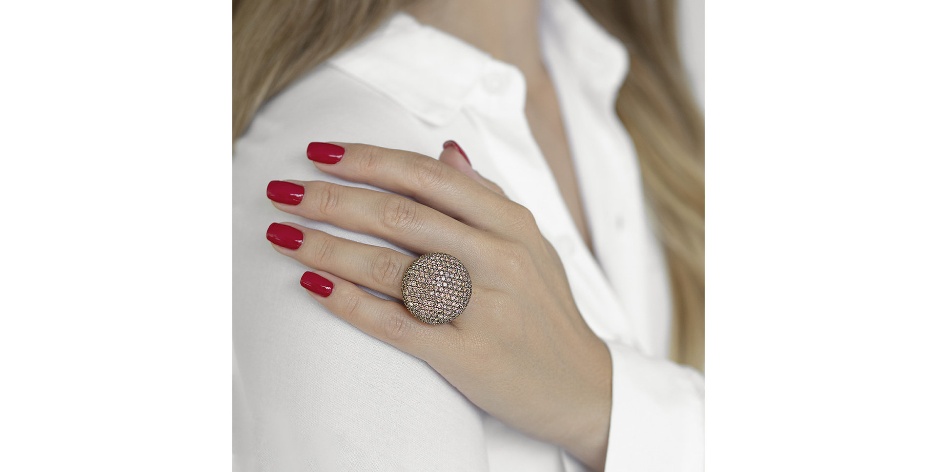 Ring with brown diamonds Daring Sunset