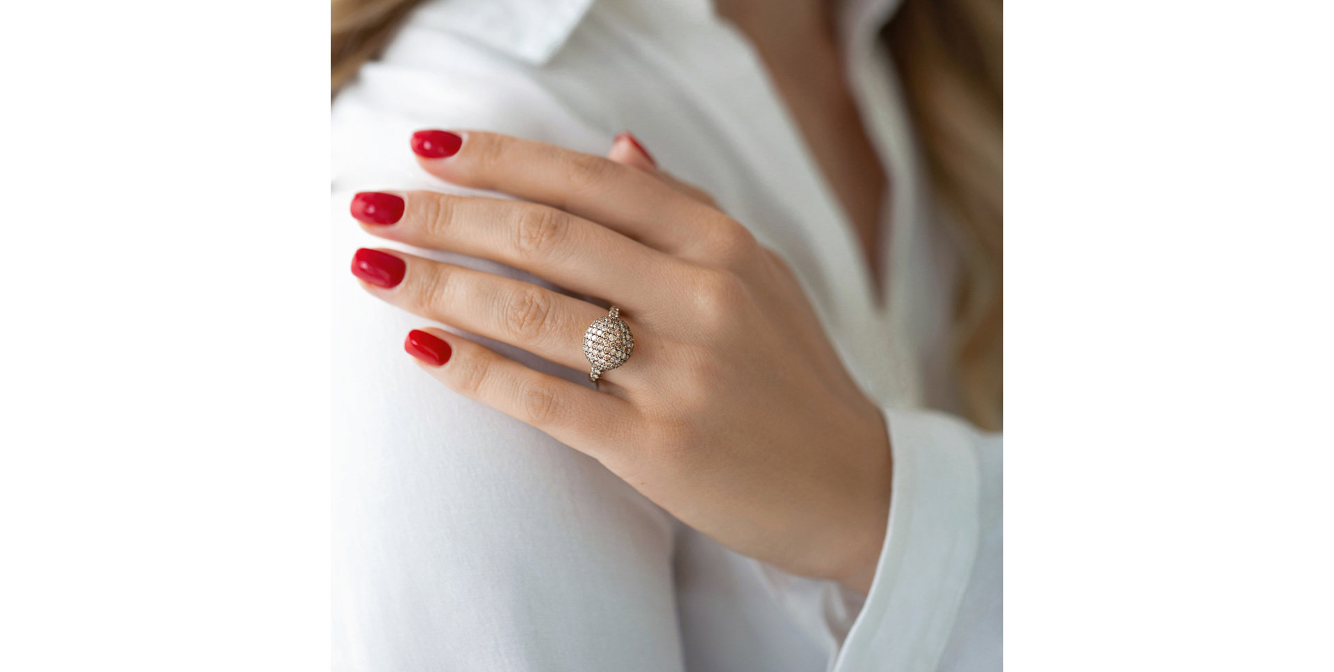 Ring with brown diamonds Night Haeven Sky