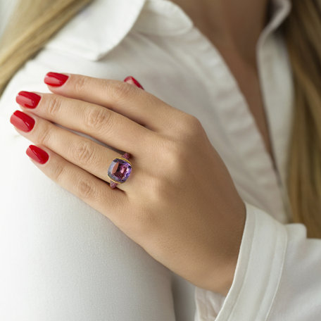 Ring with Ruby and Amethyst Mystic Queen