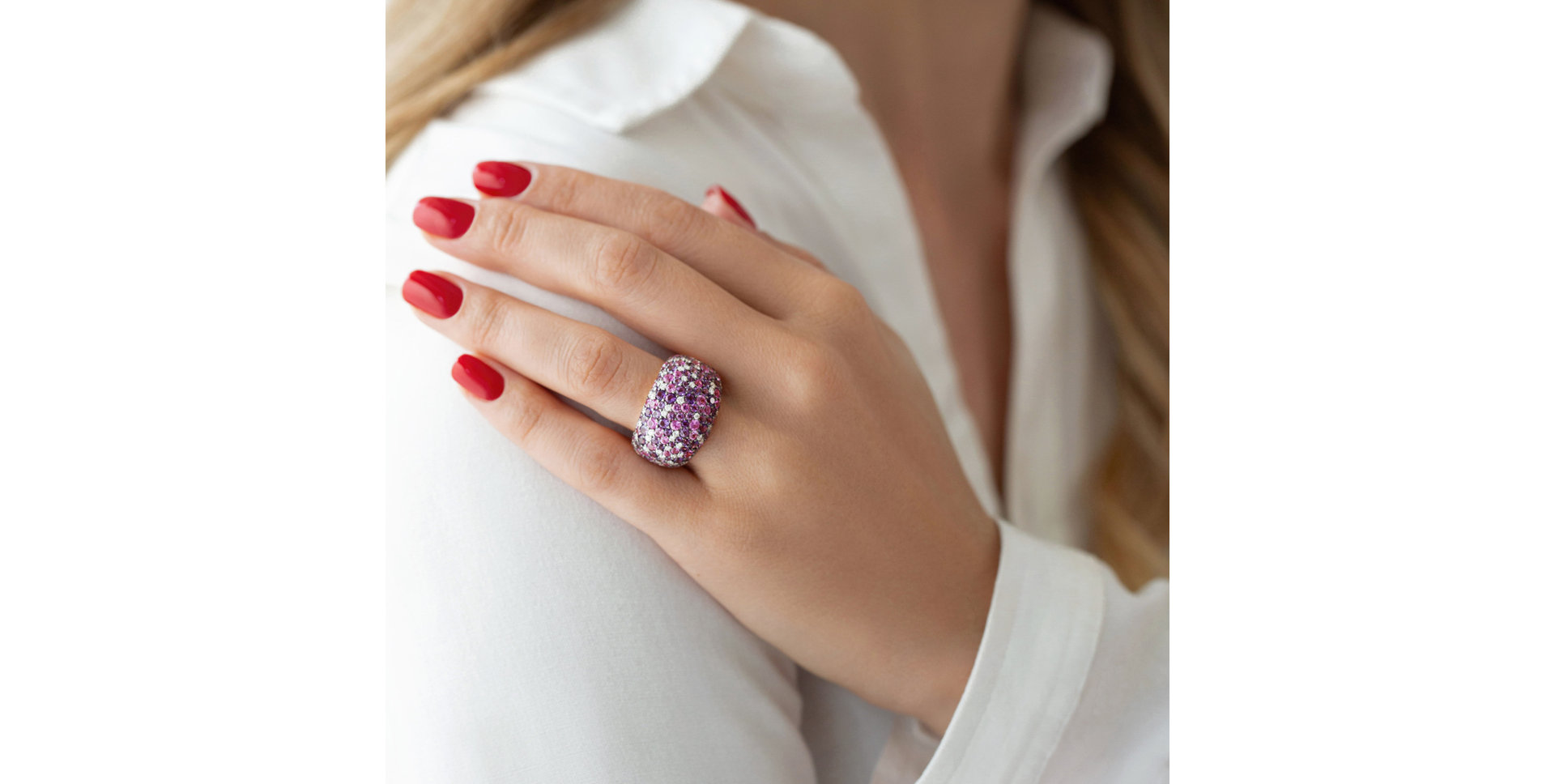 Diamond ring with Amethyst and Sapphire Star Kingdom