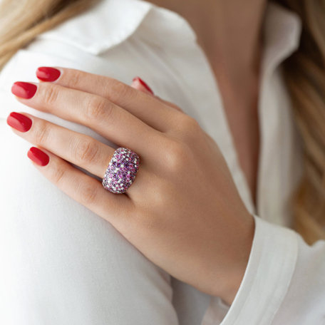 Diamond ring with Amethyst and Sapphire Star Kingdom