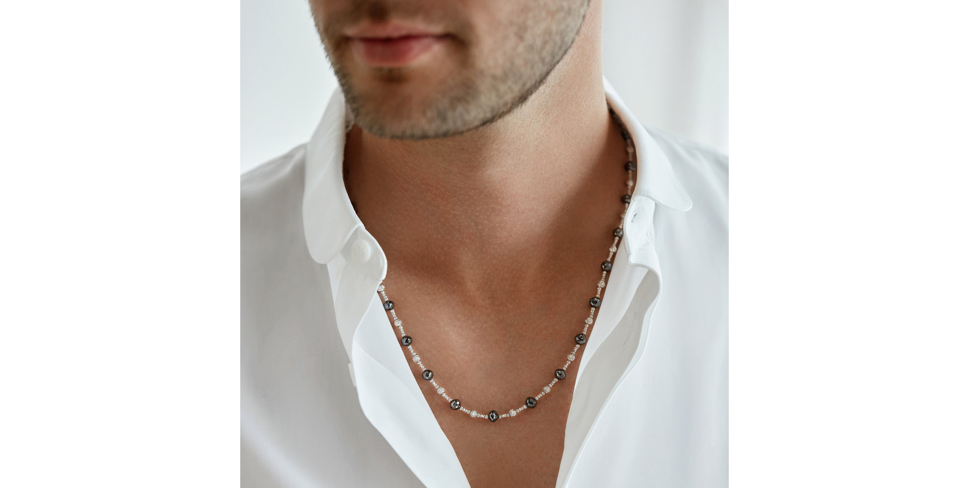 Necklace with black diamonds Night Fog