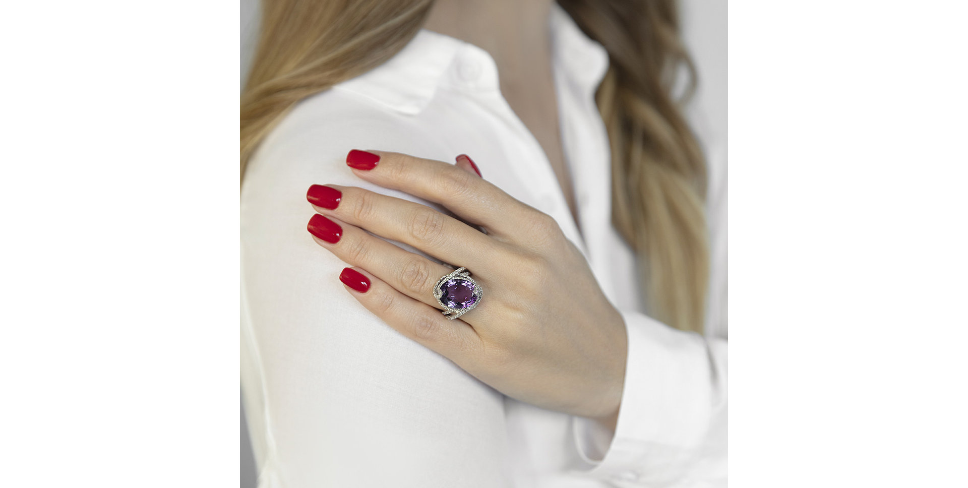 Diamond rings with Amethyst Princess Kate