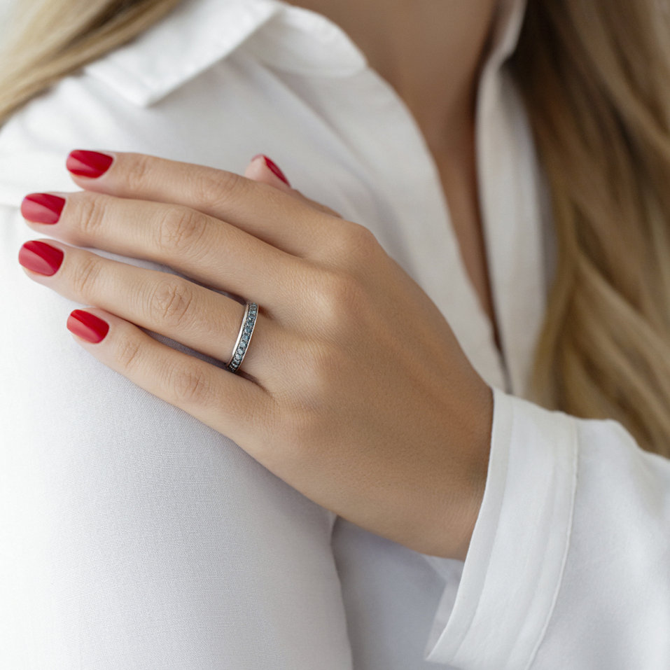 Ring with blue diamonds Cassy