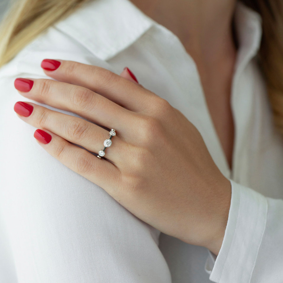 Ring with black diamonds Galaxy of Passion