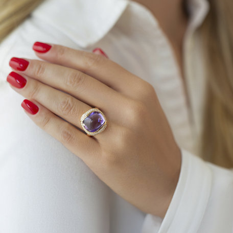 Ring with Moonstone and diamonds Duchess Treasure