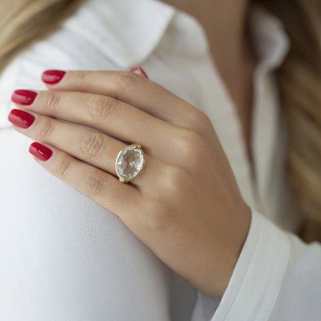 Diamond ring with Olivine Fever Dream