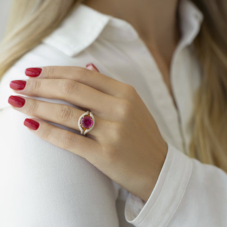 Diamond ring with Tourmalíne Pink Liliana