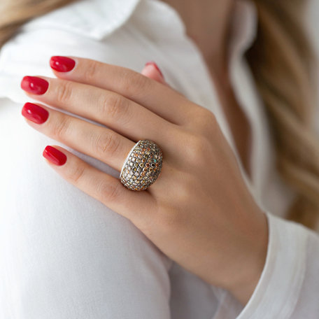 Ring with brown and white diamonds Diamond Heaven