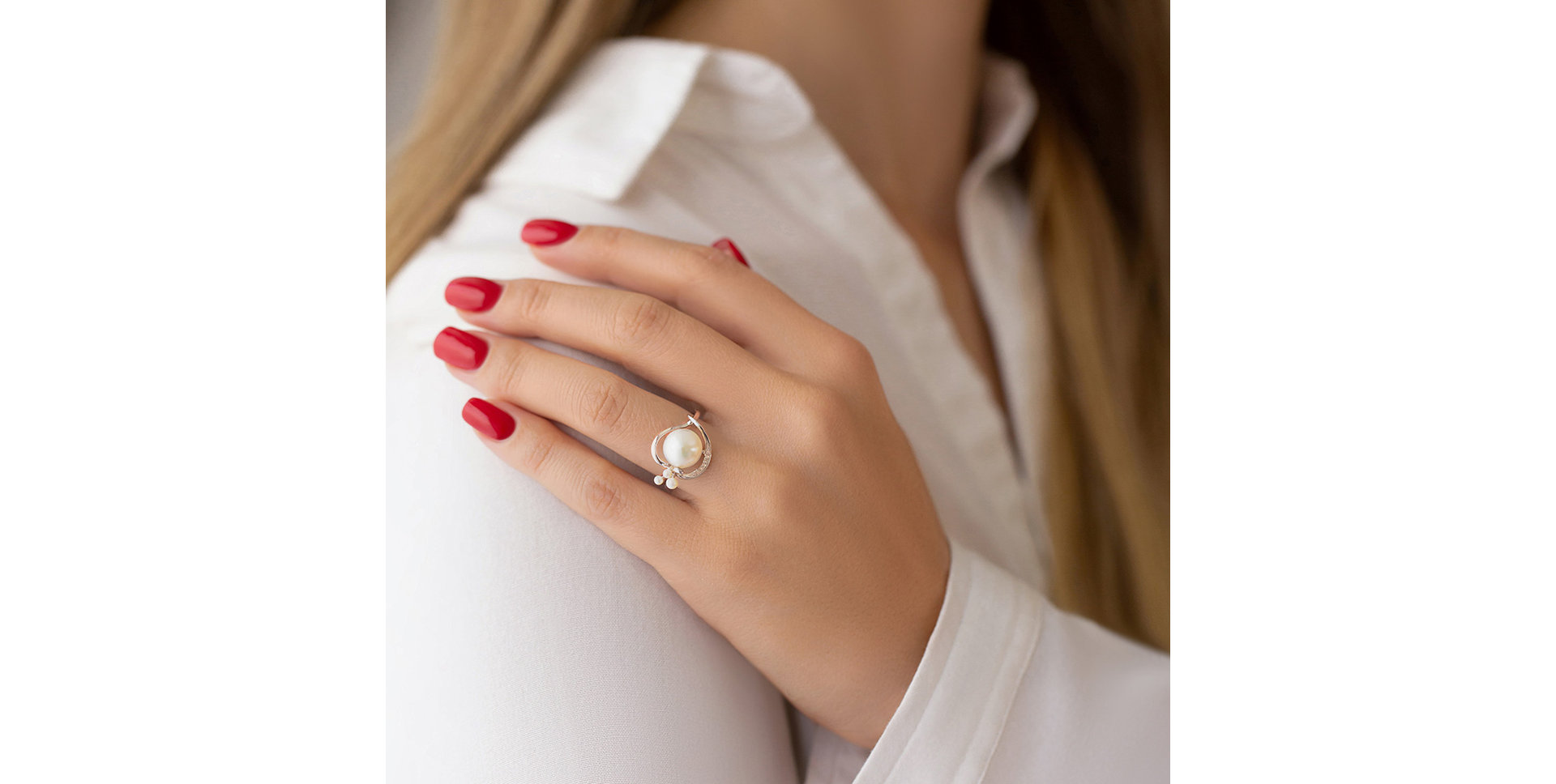 Diamond ring with Pearl Pearl Miracle