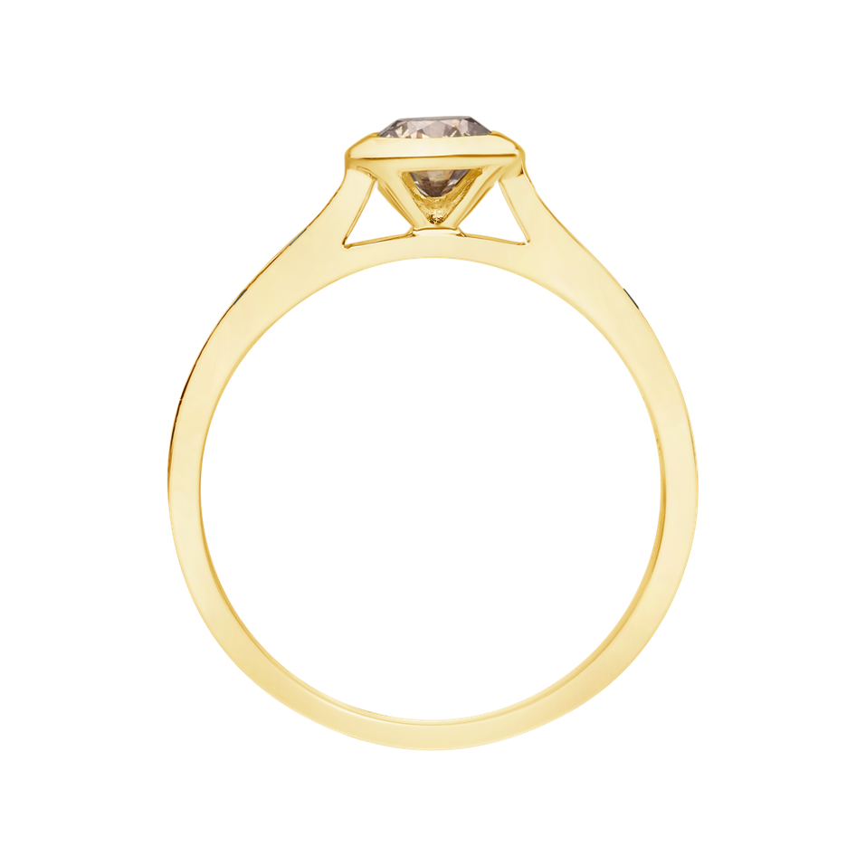 Ring with black and brown diamonds Space Love