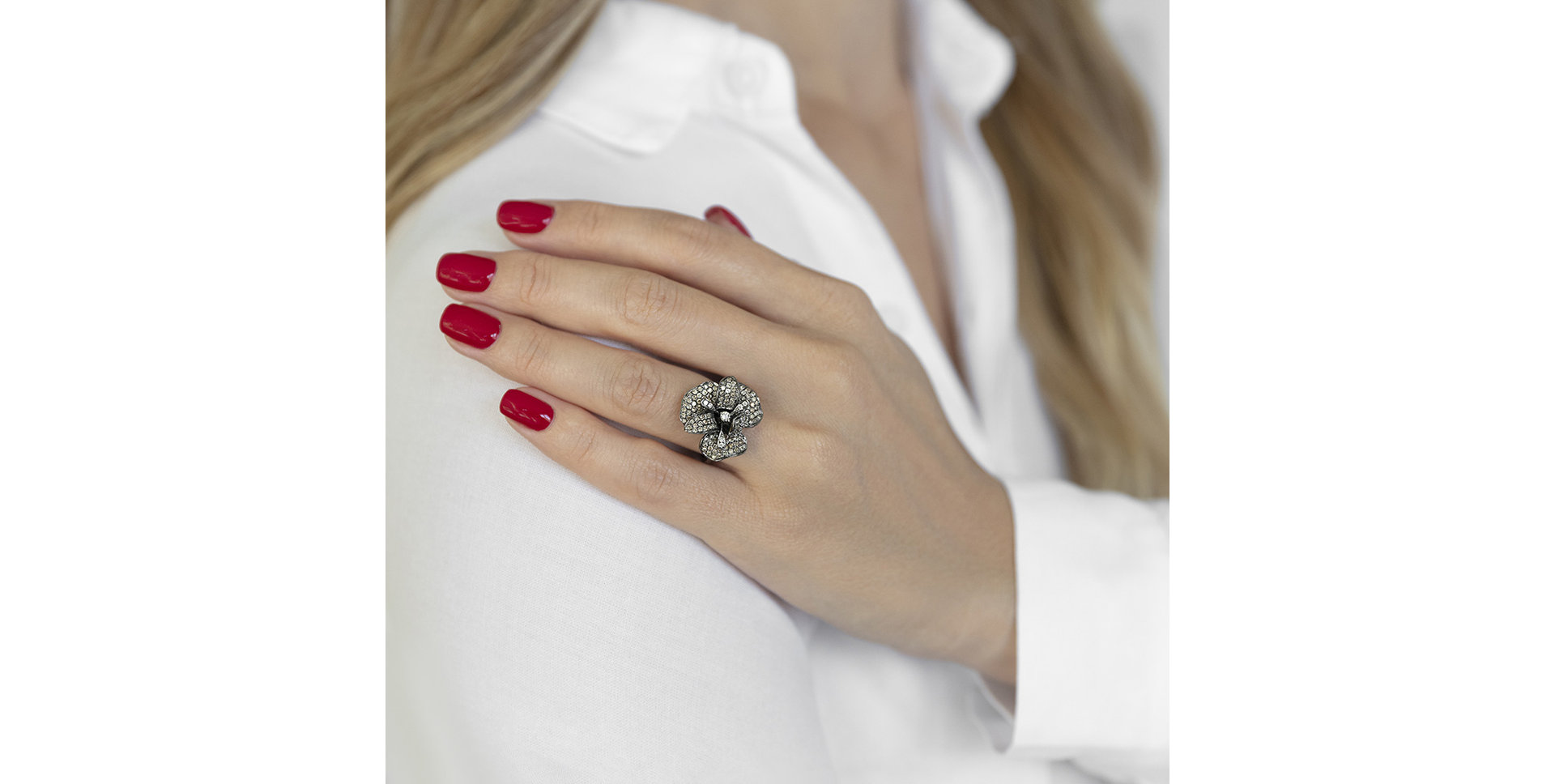 Ring with brown diamonds Diabolical Orchid