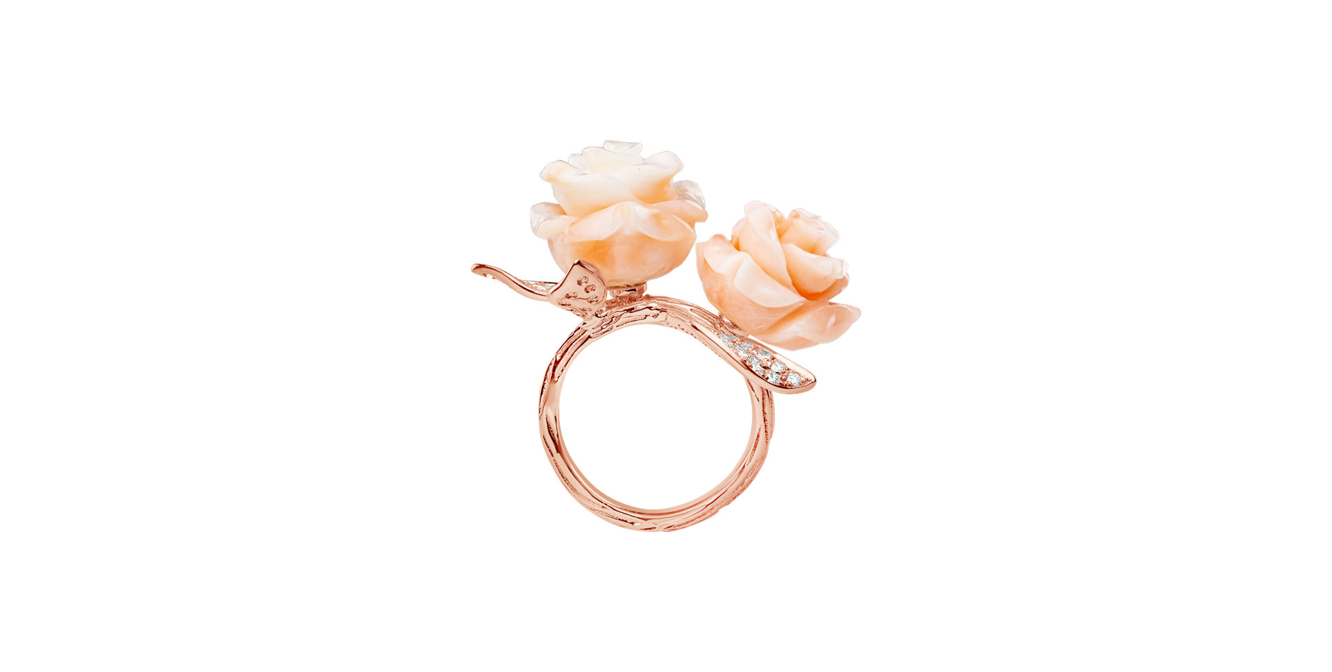 Diamond ring with Coral Valerie