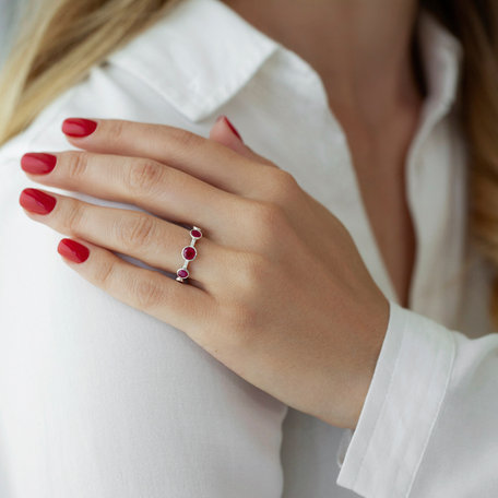 Diamond ring with Emerald Galaxy of Passion