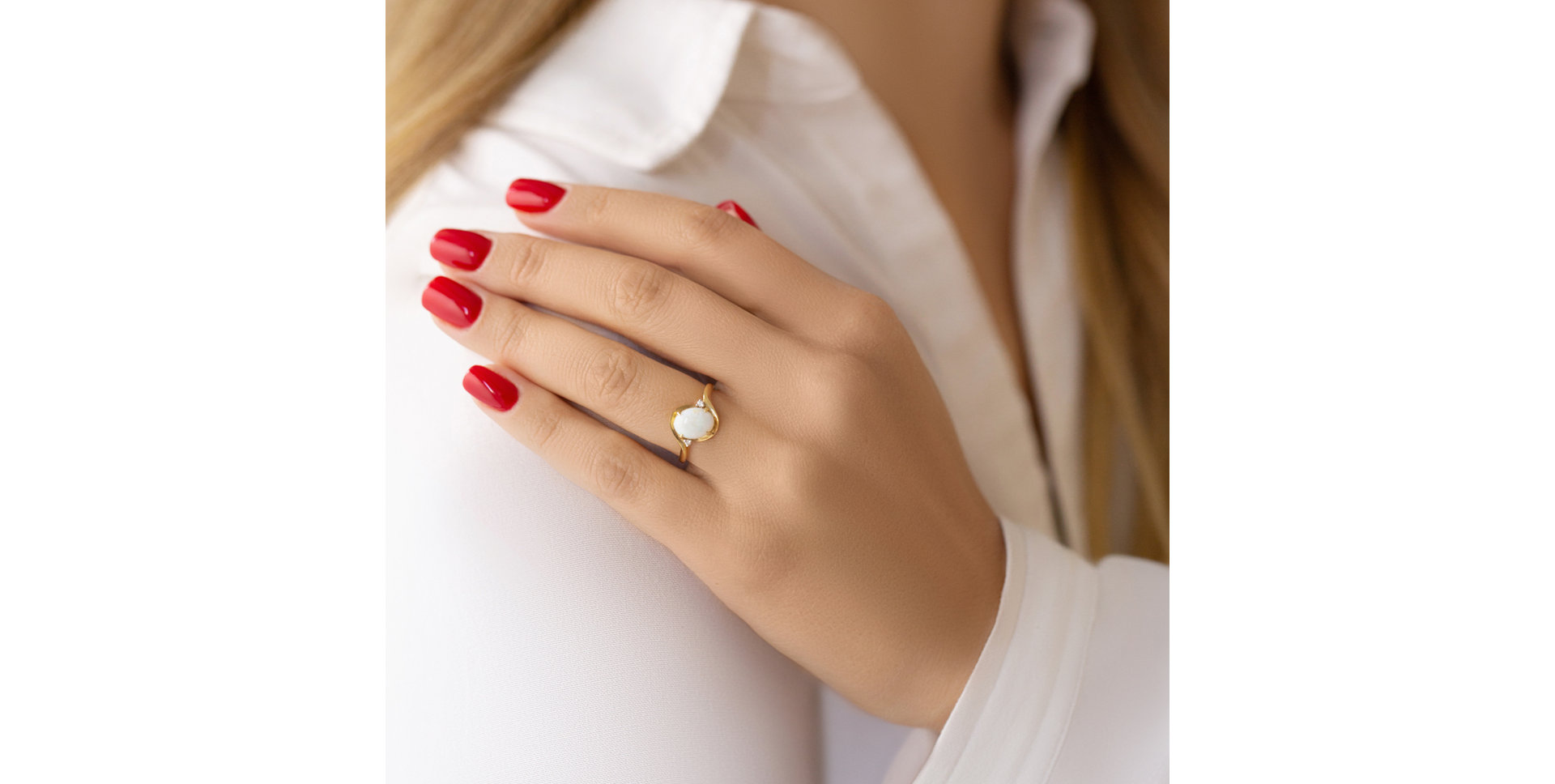 Diamond ring with Opal Faith Bell