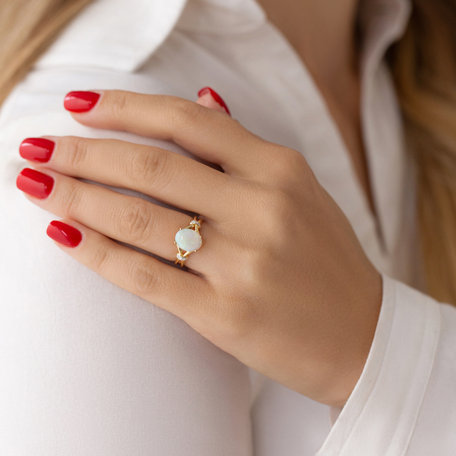 Diamond ring with Opal Secret Mirror