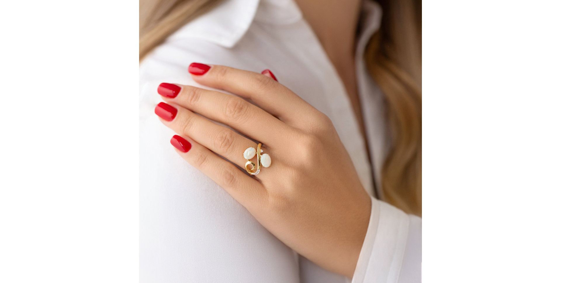 Diamond ring and Opal Starlit Flame