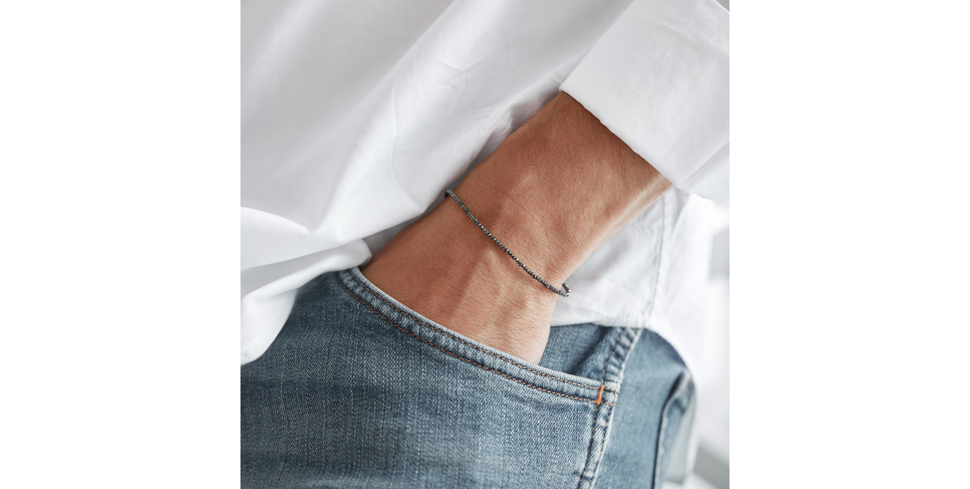 Bracelet with black diamonds Darkness