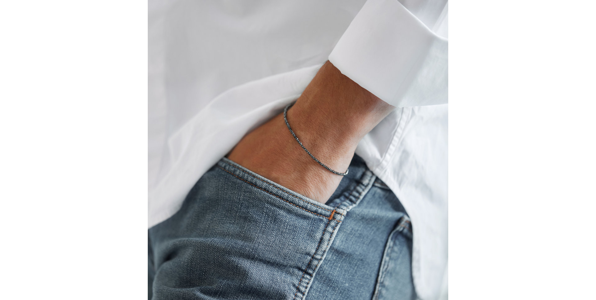 Bracelet with black diamonds Darkness