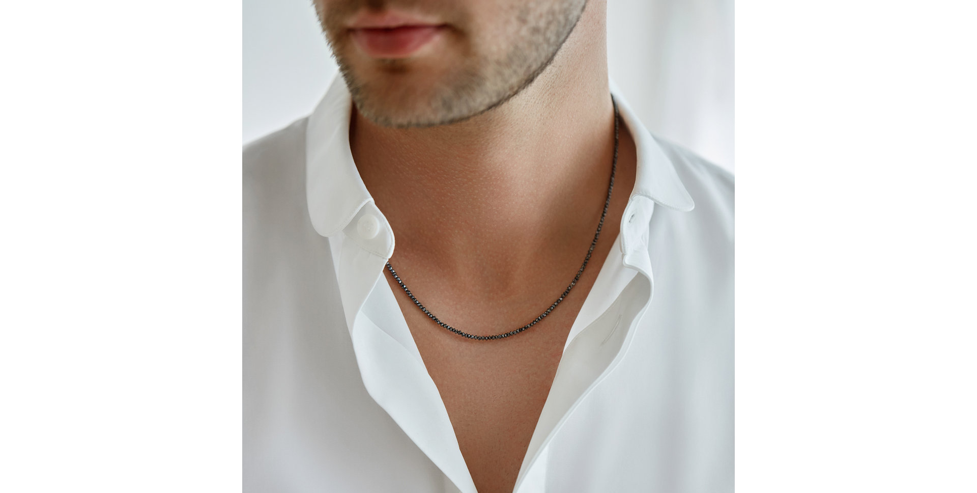 Necklace with black diamonds Night Jewel