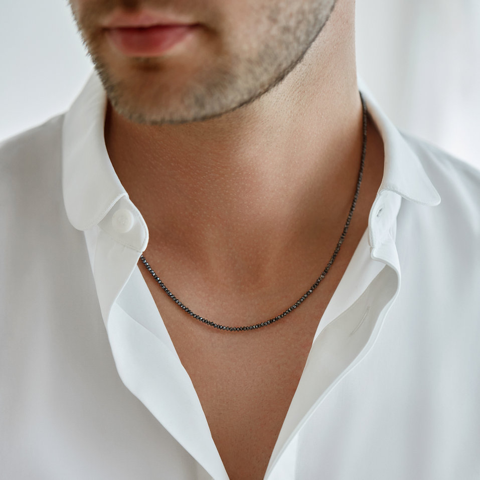 Necklace with black diamonds Night Jewel