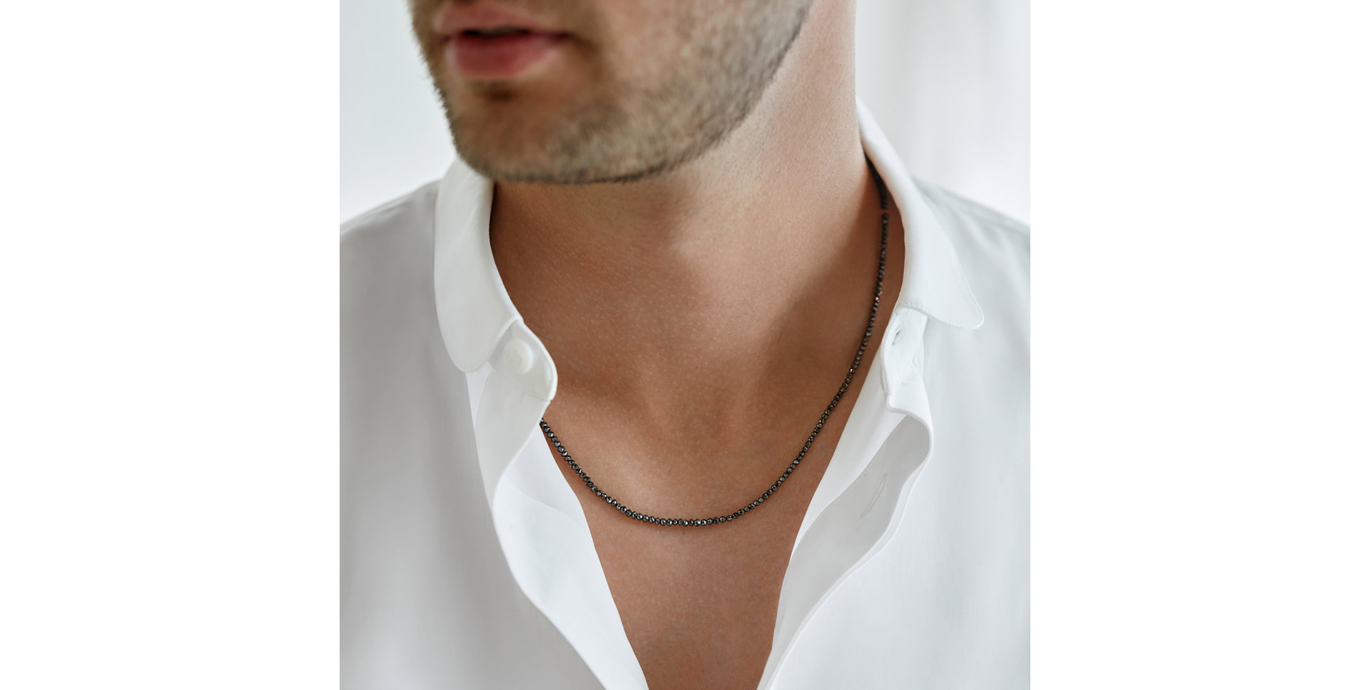 Necklace with black diamonds Night Jewel