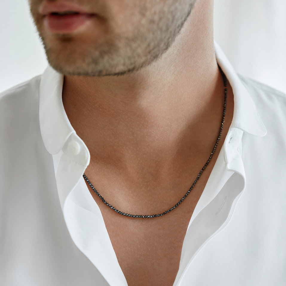 Necklace with black diamonds Night Jewel