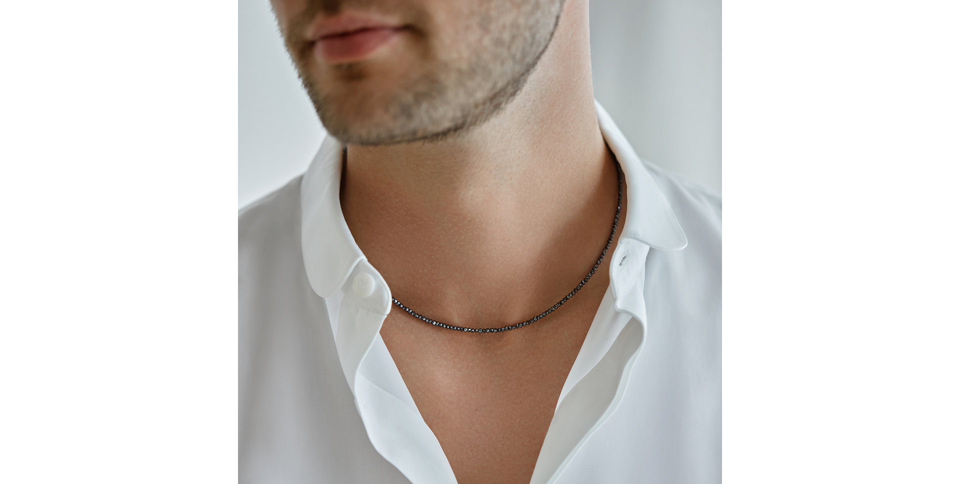 Necklace with black diamonds Night Jewel