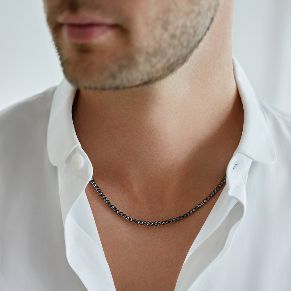 Necklace with black diamonds Night Jewel