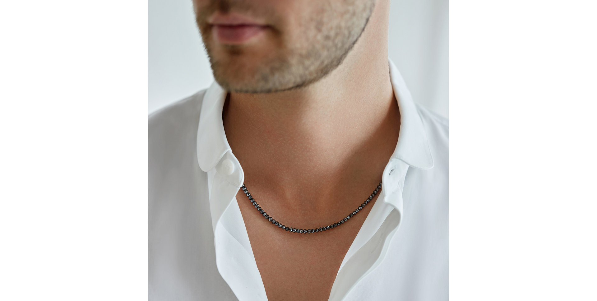 Necklace with black diamonds Night Jewel