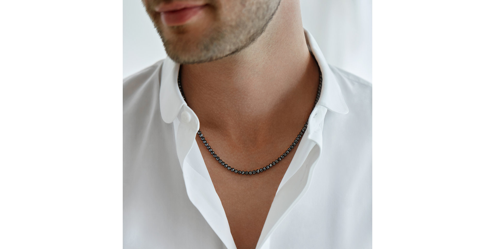 Necklace with black diamonds Night Jewel