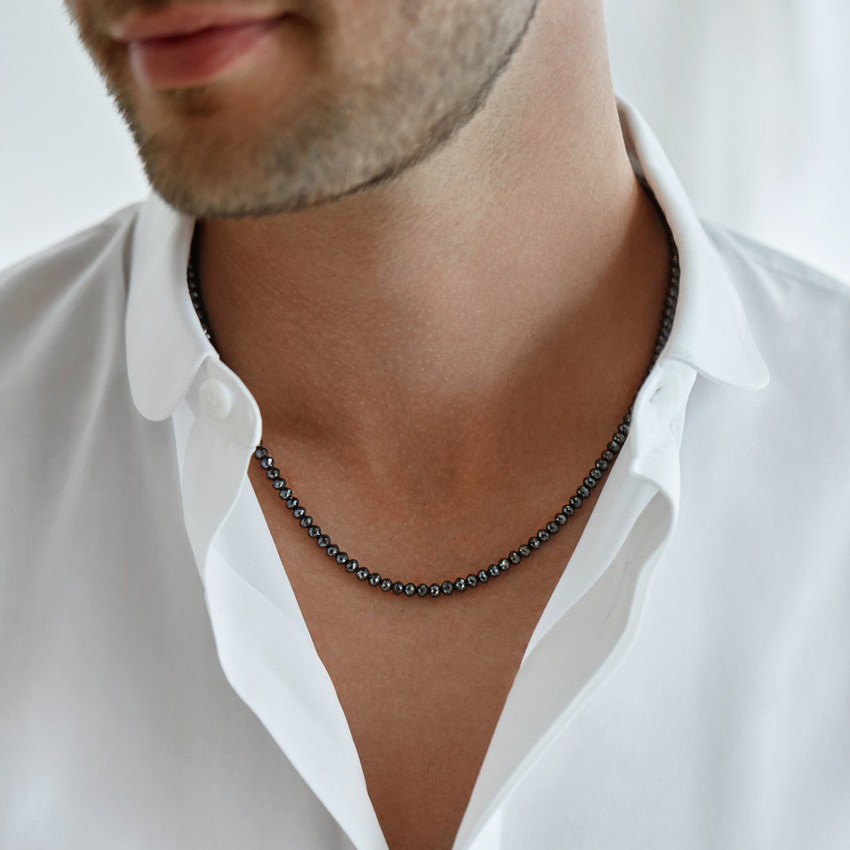 Necklace with black diamonds Night Jewel