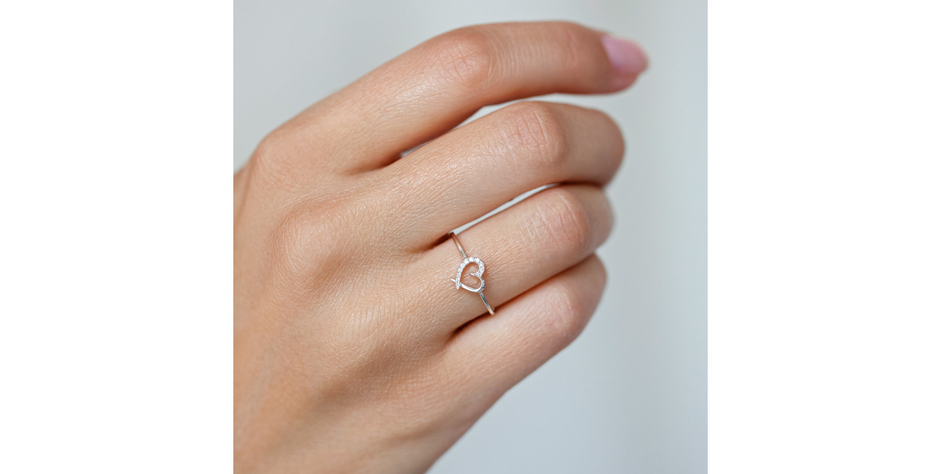 Diamond ring Sparkling Heart