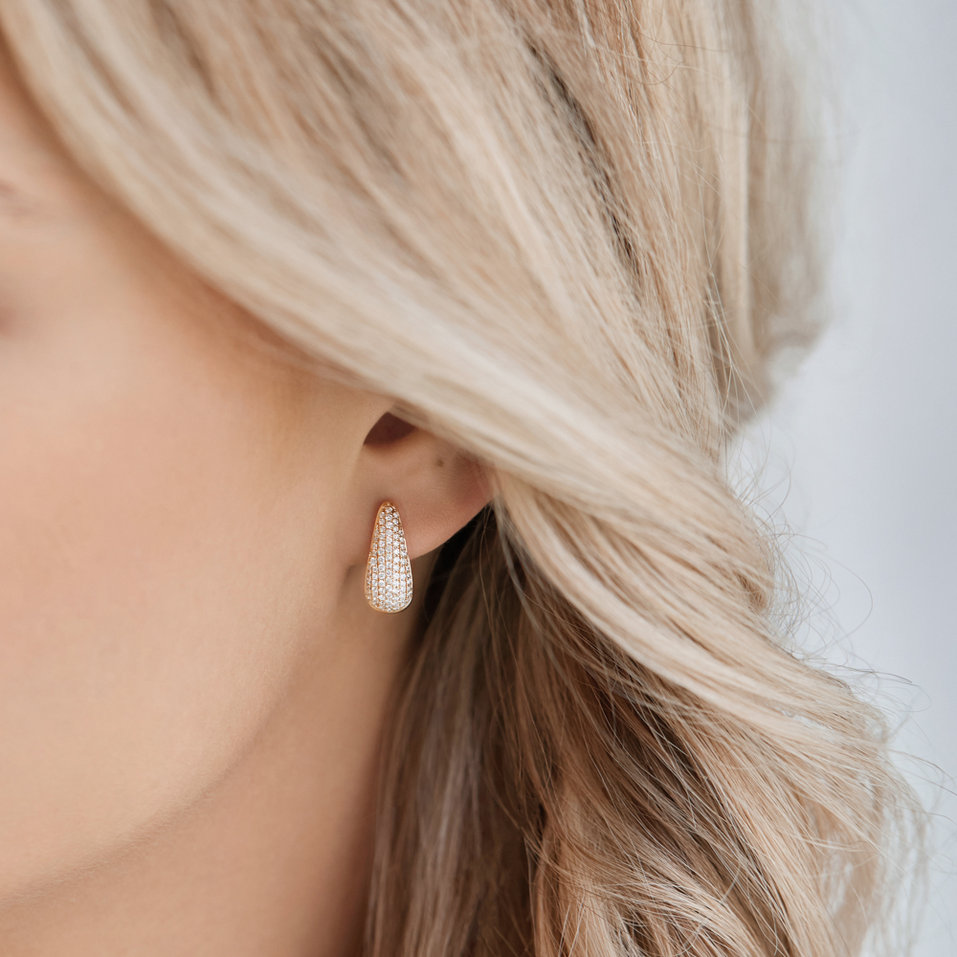 Earrings with black diamonds Charming Gem