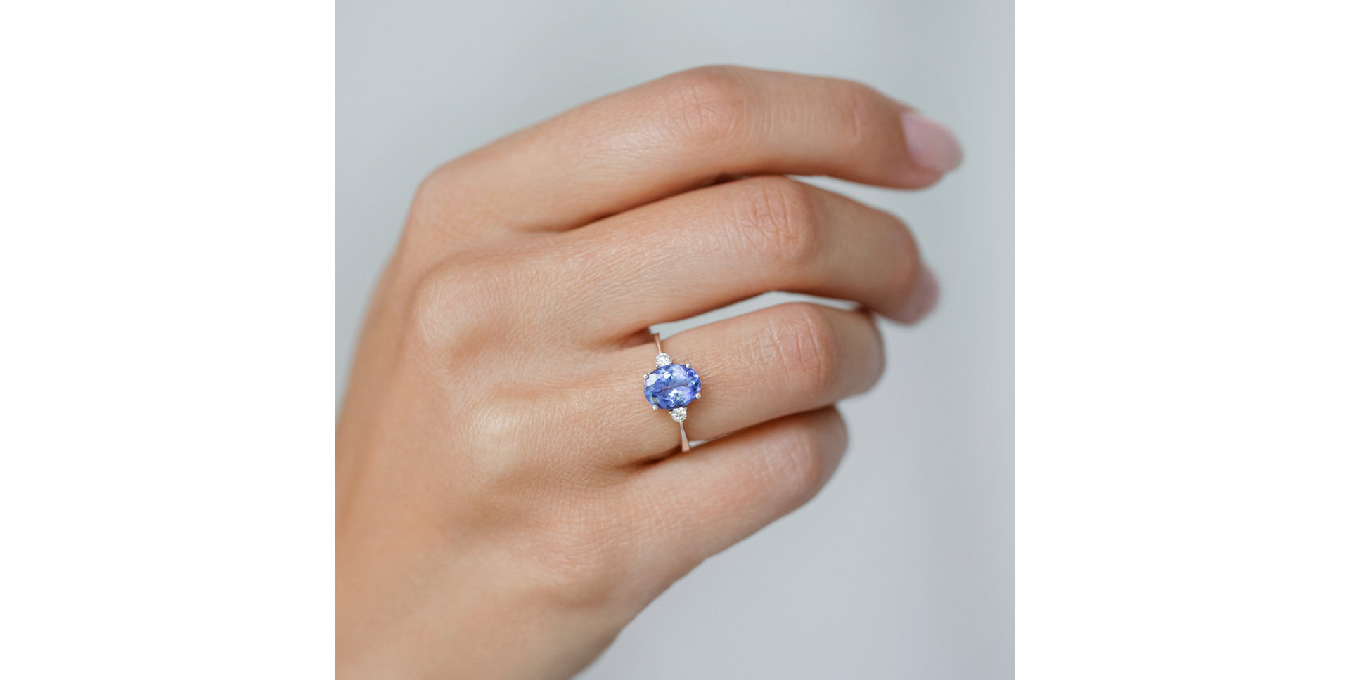 Diamond ring with Tanzanite Villain of Midnight