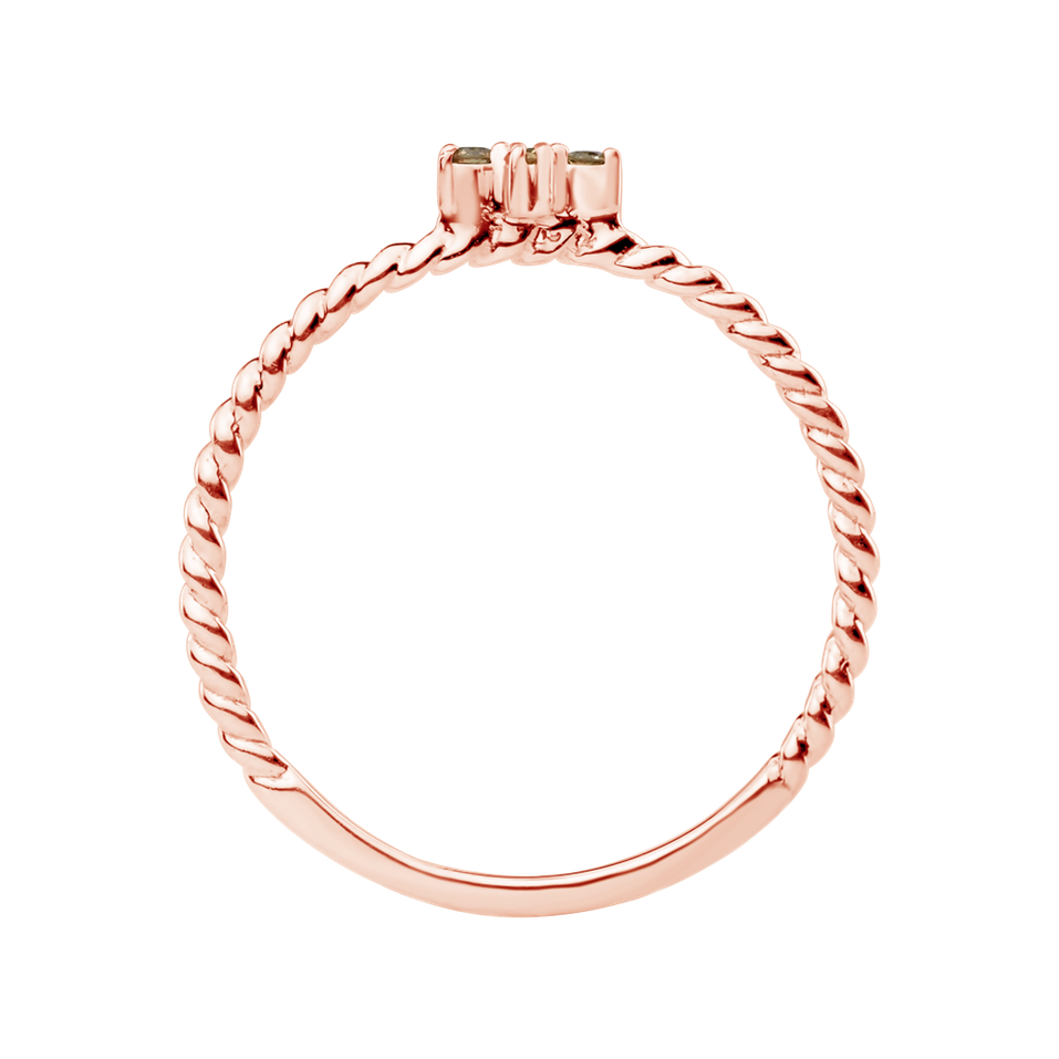 Ring with brown diamonds Cross