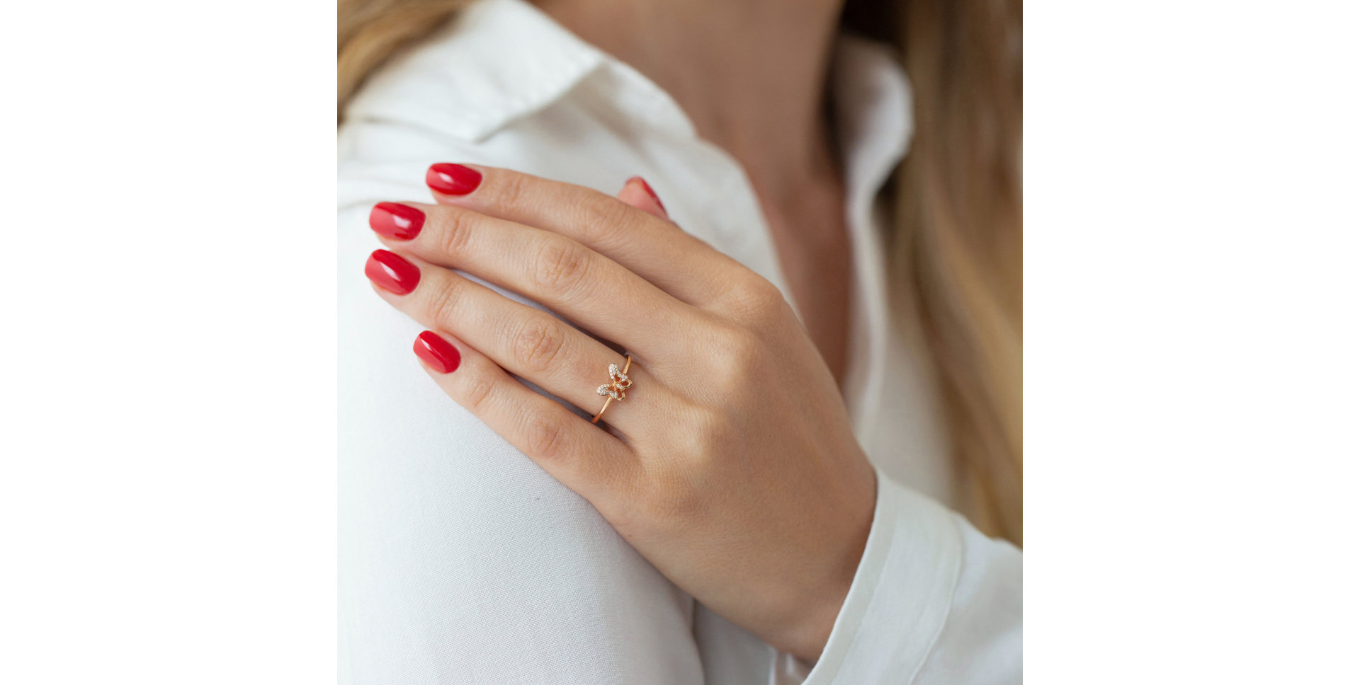 Diamond ring Lonely Butterfly