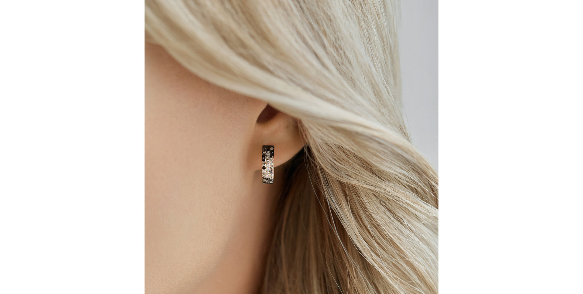 Earrings with white, brown and black diamonds Inferno Love