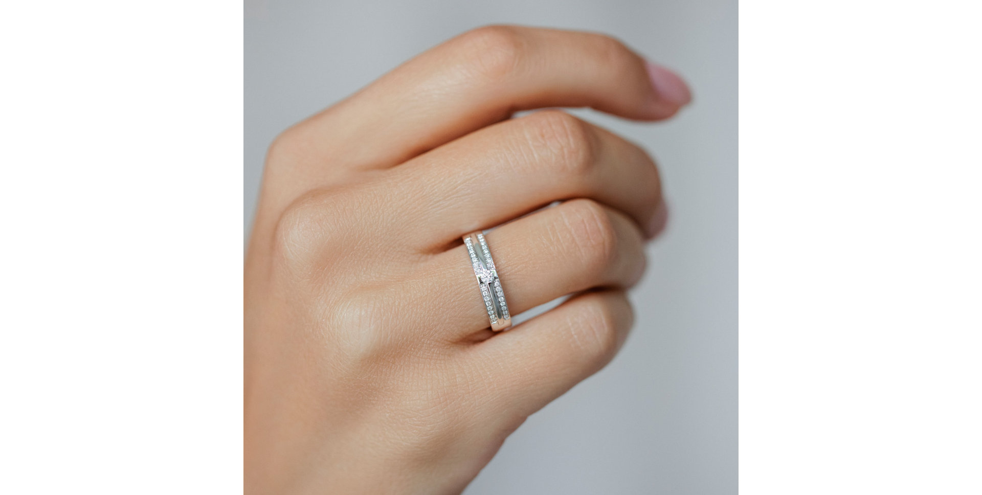 Ring with black and brown diamonds Shine Andromeda