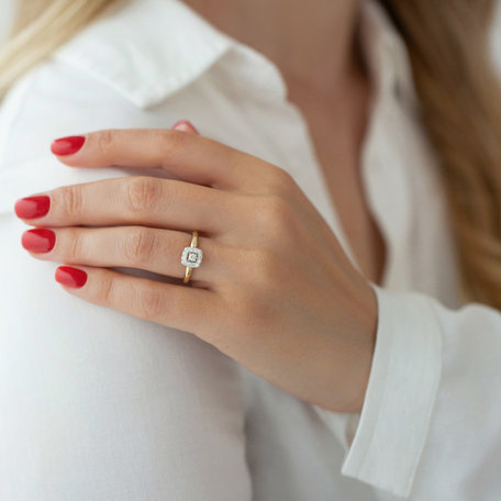 Ring with brown and white diamonds Charming Space